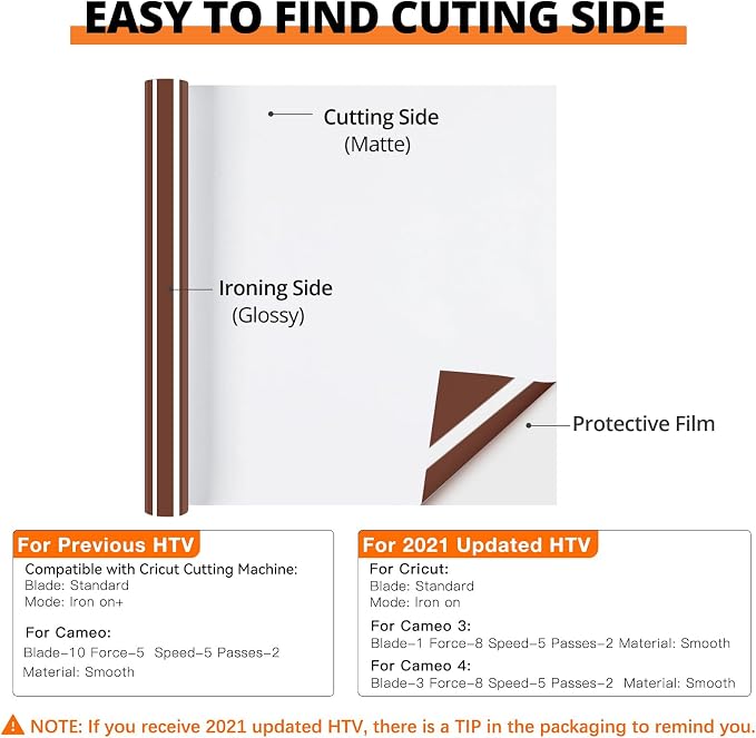 HTVRONT Brown HTV Roll Heat Transfer Vinyl - Image 4