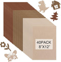 40 Pcs Stiff Felt Fabric Sheet for Crafts, 1mm Thick and 8”x12”Brown Series by Tiparts