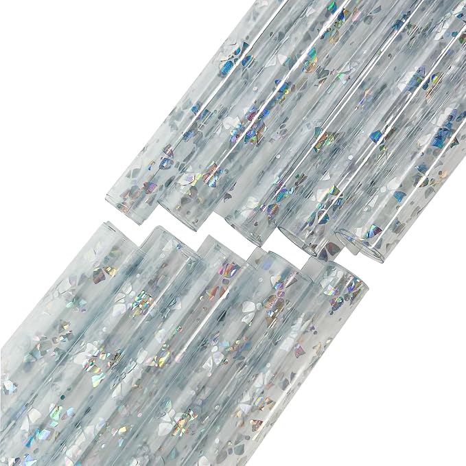 Transparent Waterproof PVC Vinyl 10 Pcs 8.3 x 11.8 inches Iridescent Shine - Image 3