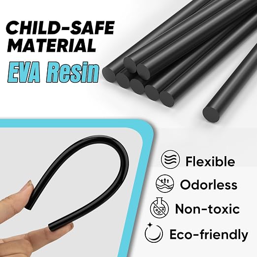 SHALL Mini Hot Glue Sticks, 0.27” Dia x 8” Long, 100 Pack Black Glue Gun Sticks - Image 4