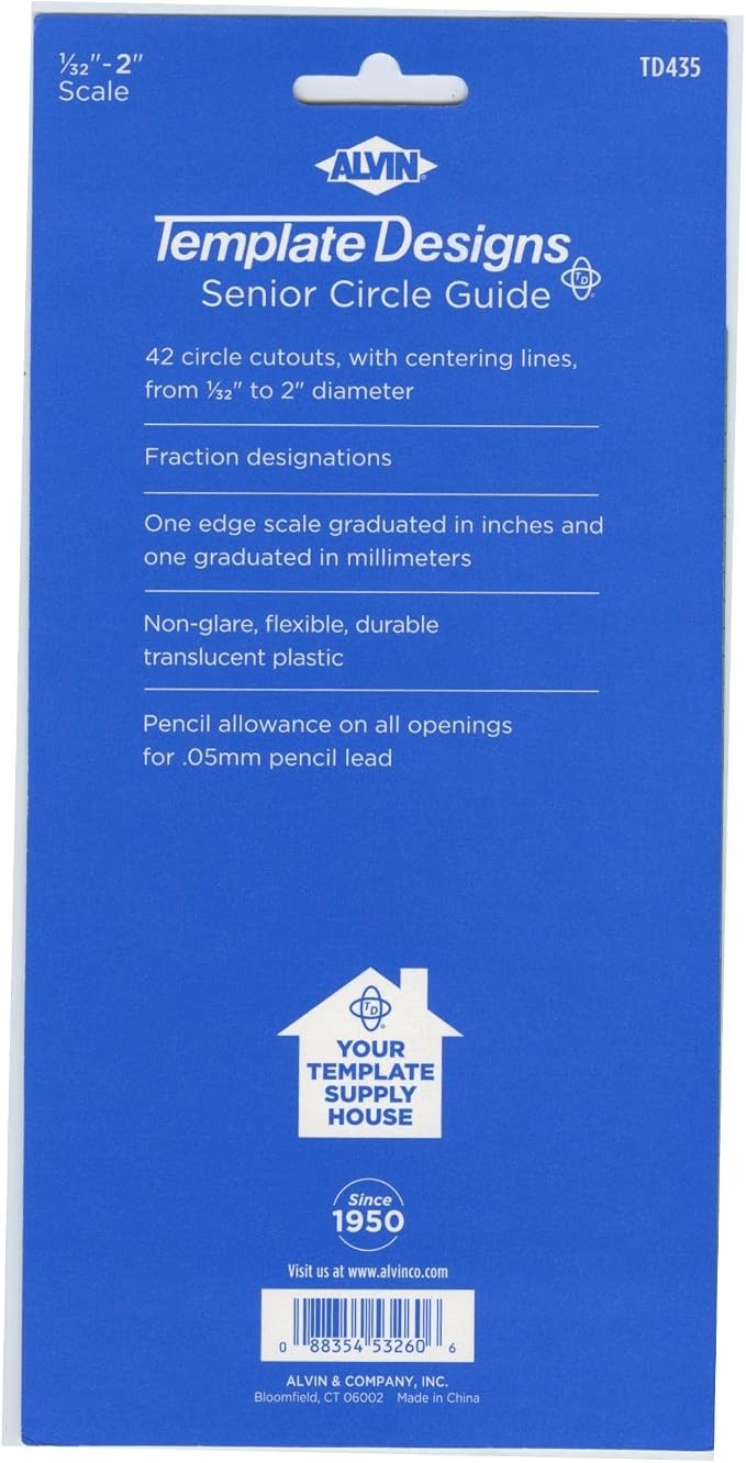 Alvin, Senior Circle Guide Template, Drawing and Drafting Tool - Image 2