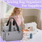 Anitor Large Sewing Supplies Organizer, Double Layer Sewing Storage Organizer - Image 8