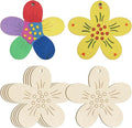 30 Pcs Wooden Flower Decor Unfinished Wood Crafts by Unknown