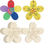 30 Pcs Wooden Flower Decor Unfinished Wood Crafts by Unknown