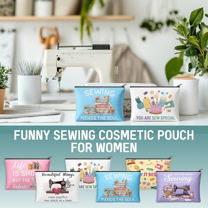 Reginary 12 Pcs Sewing Gifts for Women Quilter Sewing Cosmetic Bags Quilting - Image 5