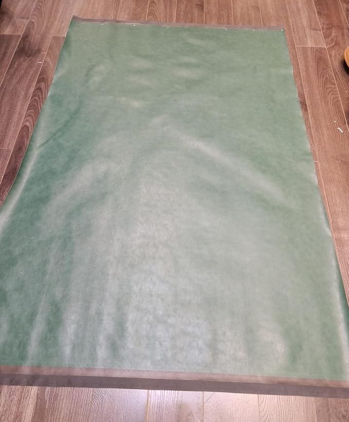 Green Soft Faux Vegan Leather Fabric Sheet PU Peta Approved Vegan | 1 Yard Cut - Image 5