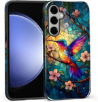 for Samsung Galaxy S25 FE Case, Stained Glass Hummingbird Pattern Glossy 2 in 1 - Image 3
