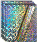 Holographic Crystal Silver Metallic Foil HTV Heat Transfer Vinyl by TvinylWarehouse