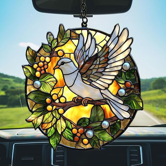 Peaceloving Dove Acrylic Suncatcher Stained Glass Effect Window Car Hanging - Image 5