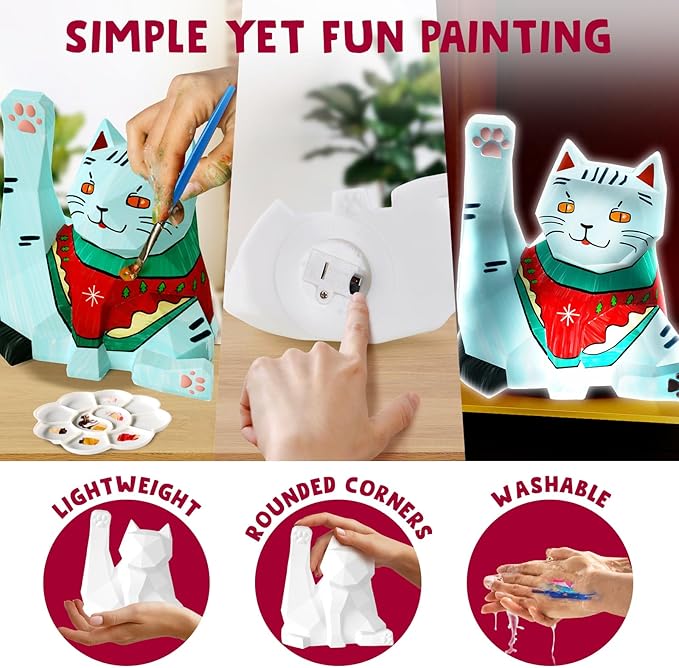 Goody King Paint Your Own Cat Lamp Art Kit, Arts & Crafts - Image 5