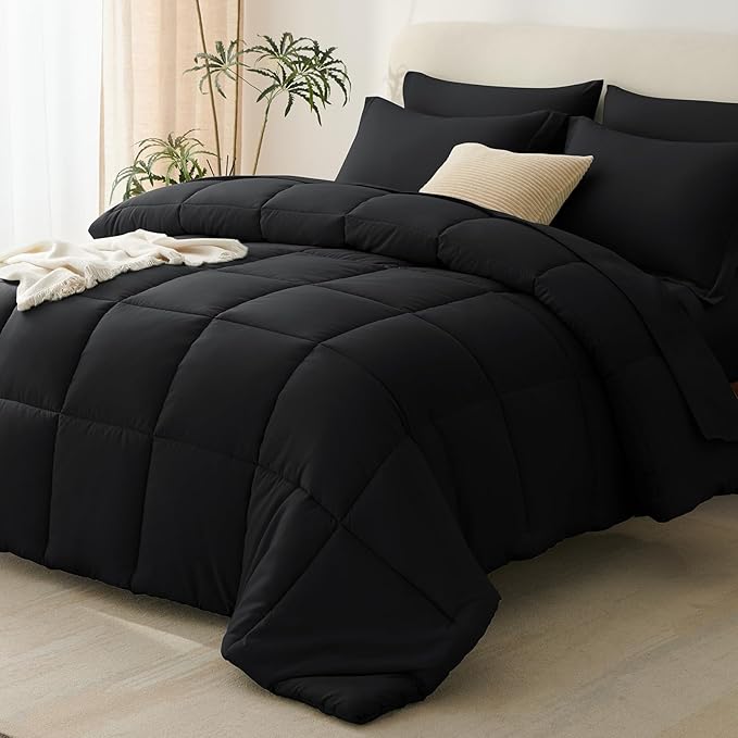 CozyLux Full Size Comforter Sets Black by CozyLux