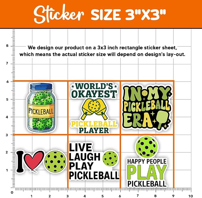 MAIANEY Funny Pickleball Sticker Pack, Water Bottles, Cute Pickleball Quotes - Image 4