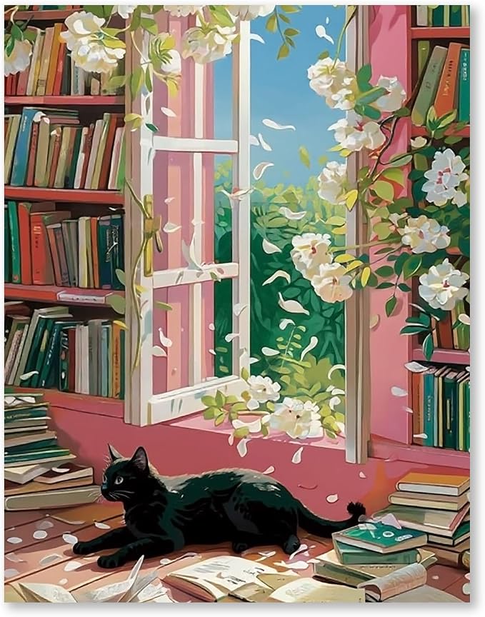 RLTXBUK Cat Cross Stitch Kits, Book Lovers Reader Gifts by Unknown