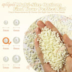 qiipii 3200PCS 4mm Small Beige White Round Half Round Pearls - Image 3