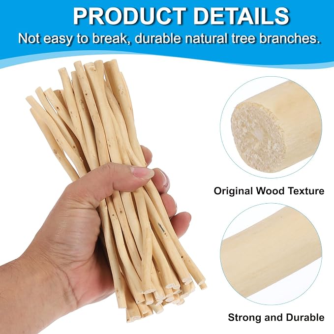 PATIKIL 60 Pcs / 10cm Wood Log Sticks, 0.2-0.5inch in Diameter Natural Driftwood - Image 3