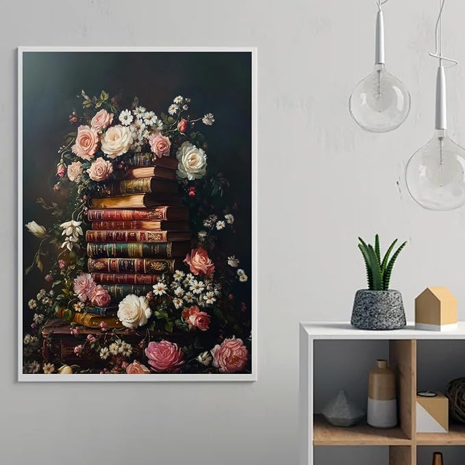 Book Flower Diamond Art Kits for Adults, DIY 5D Vintage Diamond Painting Kits - Image 4