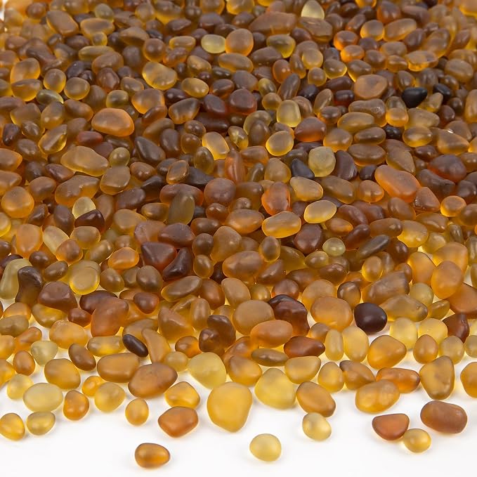 QEQEKAKA Sea Glass Stones for Crafts About 0.5LB Glass Pebbles Gemstones Bulk by QEQEKAKA