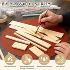 MECCANIXITY 10Pcs Wood Strips Slats, 3/8" x 1‑5/8" x 4" Thin Wood Sticks Flat - Image 5