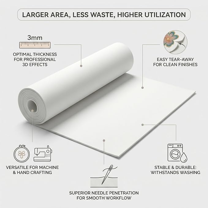 COCICA Embroidery 3D Puff Foam Roll, Bags and Hand Sewing - Image 2