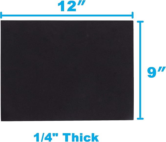 24 Ct Sheets Black EVA Cosplay Foam in 9” x 12’’ Sheets; High Density Thick - Image 3