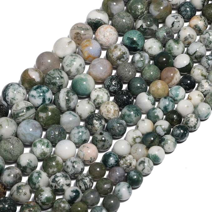 45pcs Round Loose Tree Agate Beads - Image 9