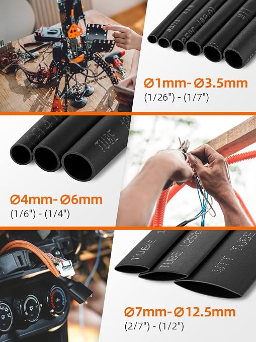 900PCS Wire Heat Shrink Tubing Kit, Industrial Heat-Shrink Tubing - Image 3