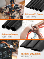 900PCS Wire Heat Shrink Tubing Kit, Industrial Heat-Shrink Tubing - Image 3