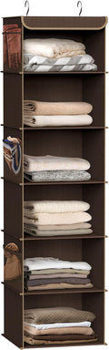 Simple Houseware 6 Shelf Hanging Closet Organizer, Brown
