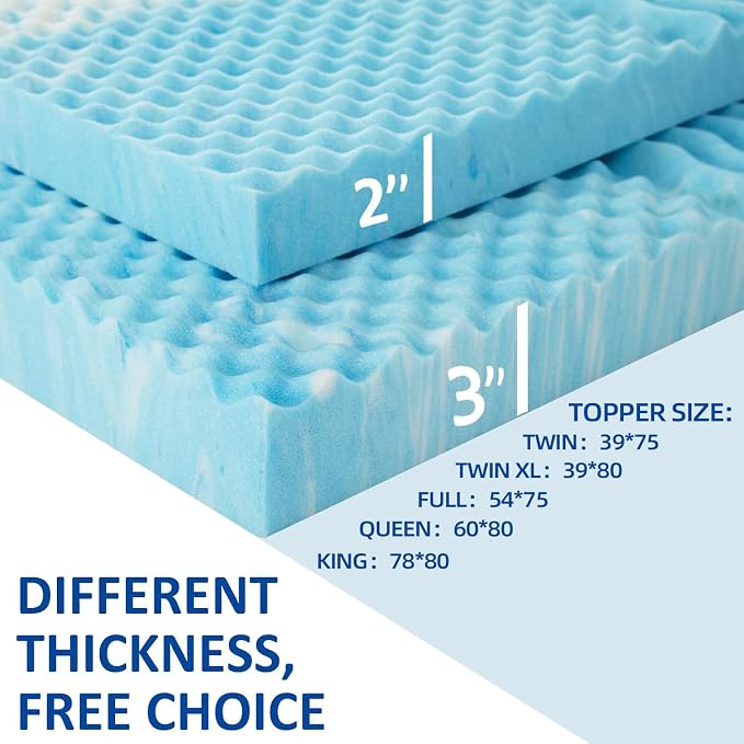 SINWEEK 2 Inch Memory Foam Mattress Topper Twin XL, Twin Extra Long Mattress - Image 7