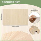 10 Pack Basswood Sheets12x18x1/8 Inch, Unfinished Wood - Image 2