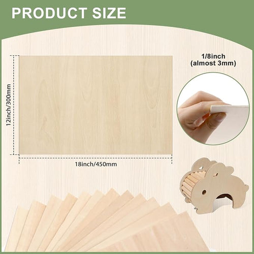 10 Pack Basswood Sheets12x18x1/8 Inch, Unfinished Wood - Image 2