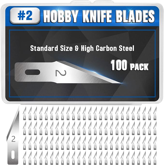 DIYSELF 100 Pack Exacto Knife Blades #2 | Hobby Knife Replacement Blades | by DIYSELF