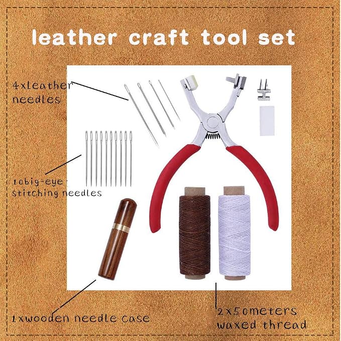 Stitching Hole Punch BUTUZE, 4mm Silent Leather Hand Pliers（French 4 Teeth and - Image 4