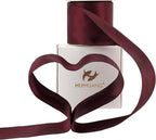 HUIHUANG Burgundy Satin Wired Ribbon 2.5 inch Wine Red Double-Faced Satin Wire - Image 9