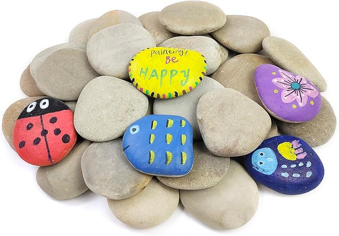 YISZM Rocks for Painting, 2-3 Inches Flat Smooth Painting Stones for DIY Arts & by YISZM-ForYourNaturalLife