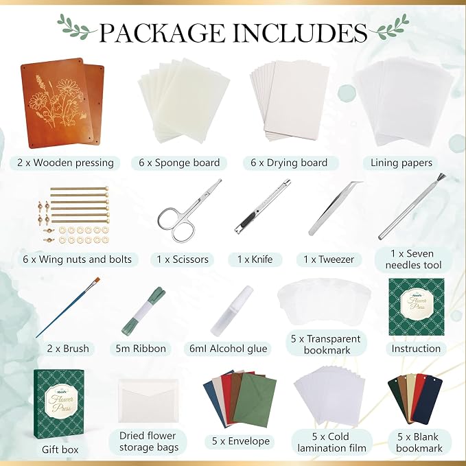 Aboofx Flower Press Kit, Craft Kits 15.7" x 11.8" 6 Layers Wooden Flower - Image 2