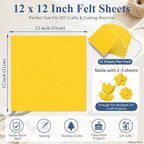 12" x 12" Felt Sheets for Crafts, 2mm Stiff Felt Golden Yellow | 2mm Thick - Image 3