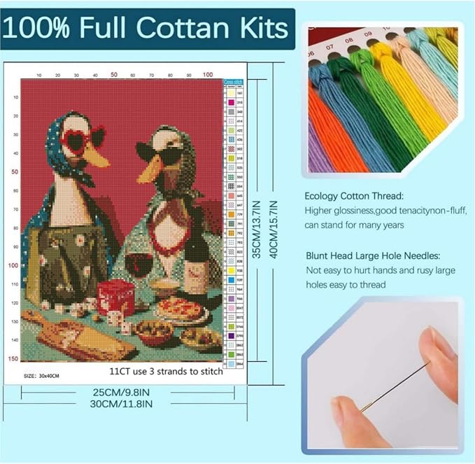 niurenmaoyi Party Duck Stamped Cross Stitch Kits - Image 2