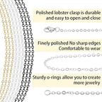 Jishi 30ft Jewelry Making Chains Bulk 2mm Necklace Chains - Image 3