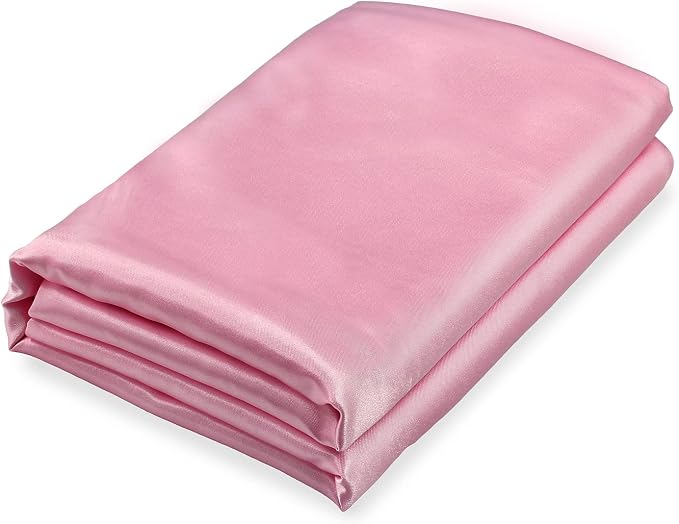 Homiest Pink Satin Flat Sheet King by Homiest