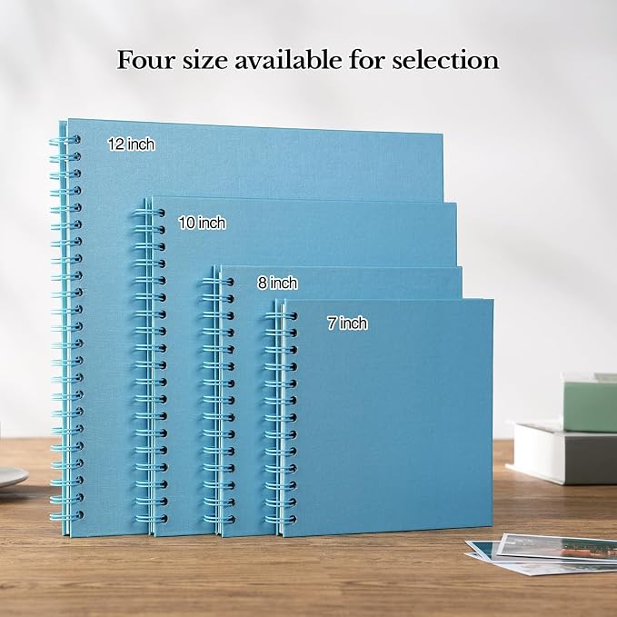 potricher 7 x 7 Inch DIY Scrapbook Album 40 Pages Hardcover Kraft Paper Scrap - Image 6