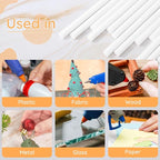 White Hot Glue Sticks, 72 Pack 0.43" Dia x 8" Long White Glue Sticks Standard - Image 5