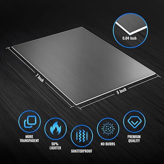 10 Pack of Acrylic Sheets 5x7-0.043" Thick Clear Extruded Plexiglass Sheets - Image 3