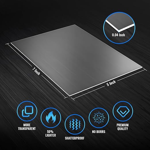 6 Pack of Acrylic Sheets 5x7-0.043" Thick Clear Extruded Plexiglass Sheets - Image 3