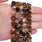 42pcs Natural Brown Striped Agate Stone Beads - Image 4