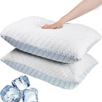 VAINOC Memory Foam Pillows King Size Set of 2, Adjustable Cooling Firm Pillow by VAINOC