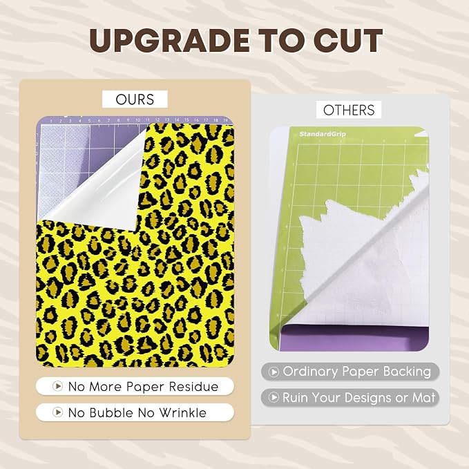 Tintnut Yellow Leopard Permanent Vinyl Spots Adhesive Vinyl 8 Pcs 12x10in | - Image 4