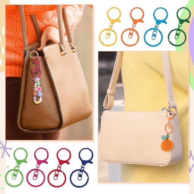 16 Pcs Metal Keychain Clip, Colorful Swivel Snap Hook - Image 7