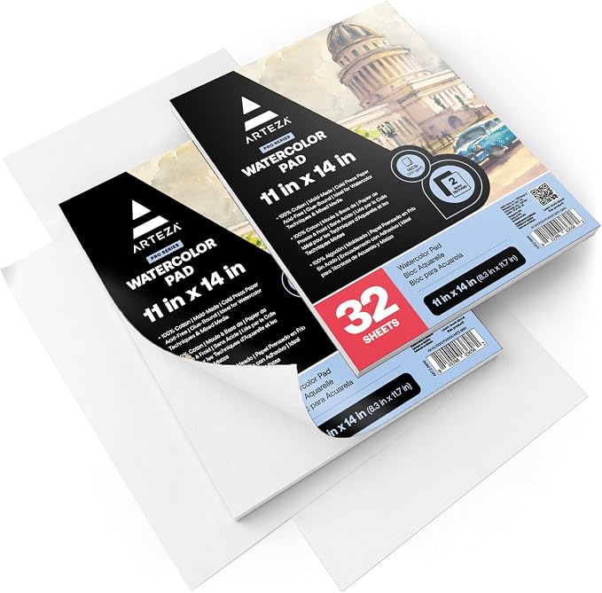ARTEZA Watercolor Paper, 32 Sheets Each, 11x14 Inches Watercolor Sketchbook - Image 3