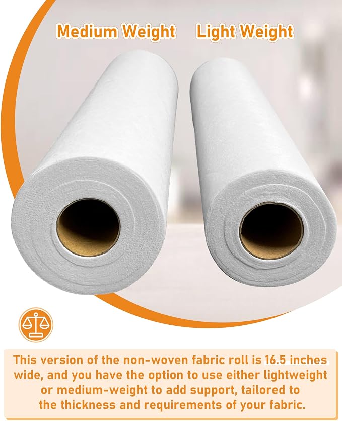 PLANTIONAL Light Weight White Iron-On Non-Woven Fusible Interfacing: 16.5" x - Image 3